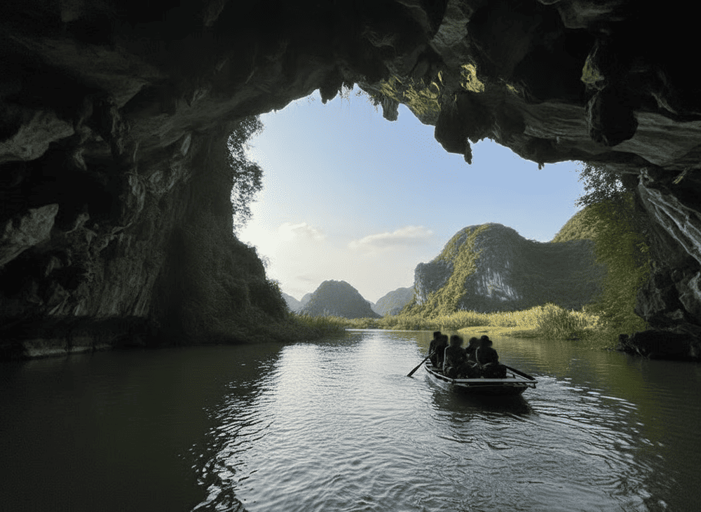 Van Long has 1,000 caves scattered throughout the area, each one offers its own mysterious and enchanting beauty